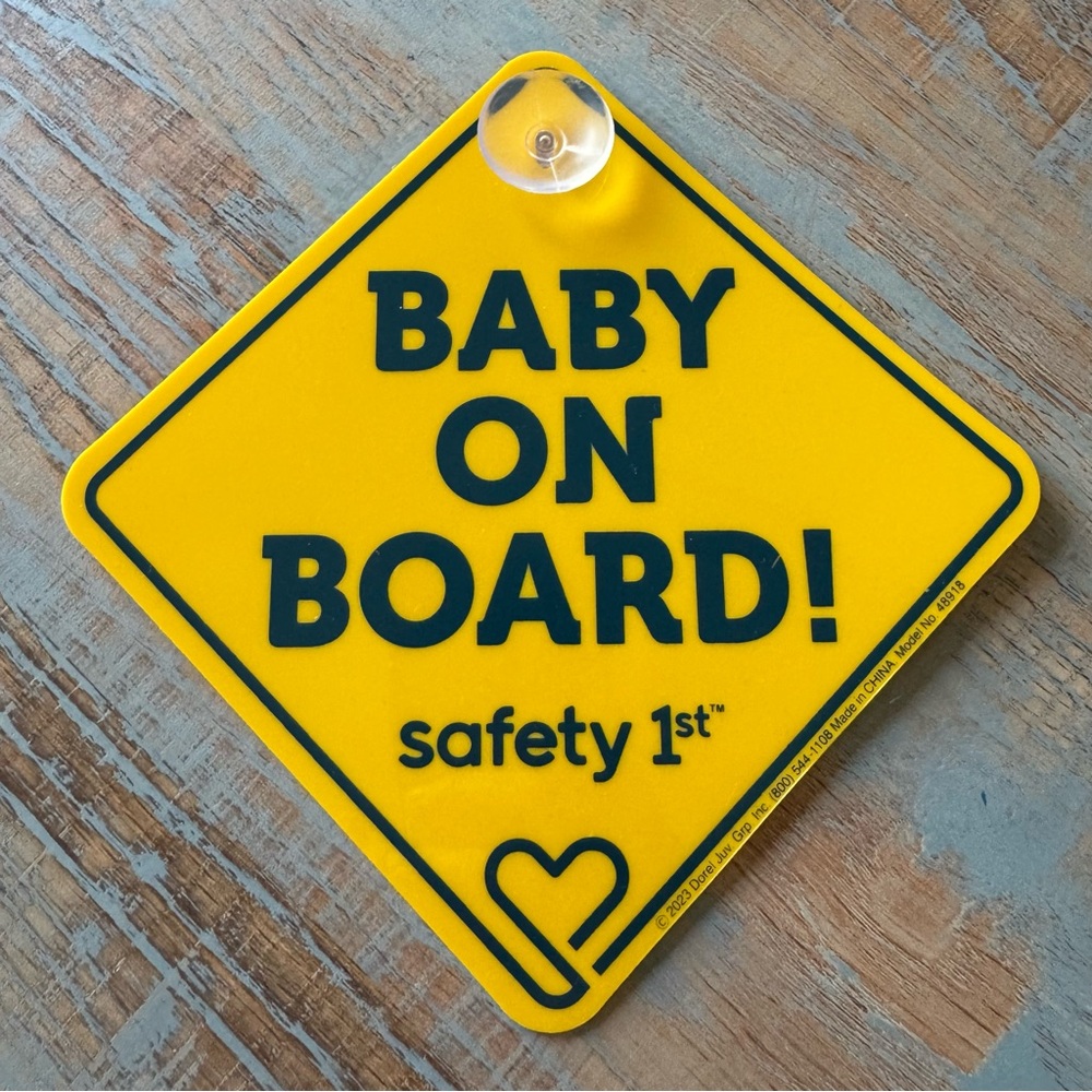 Safety 1st Yellow Baby On Board Sign